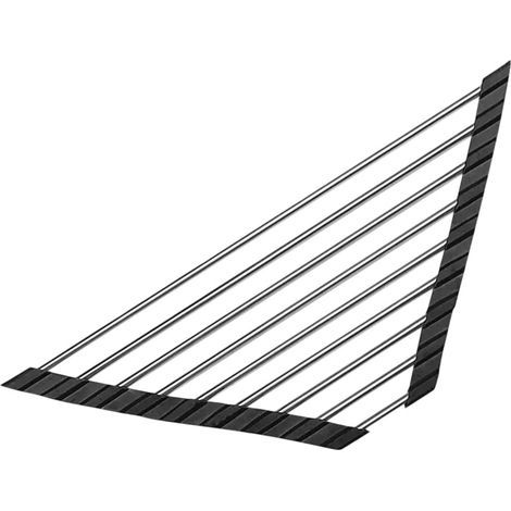 Égouttoir à vaisselle d'angle en acier antirouille, support-Noir (1/2)
