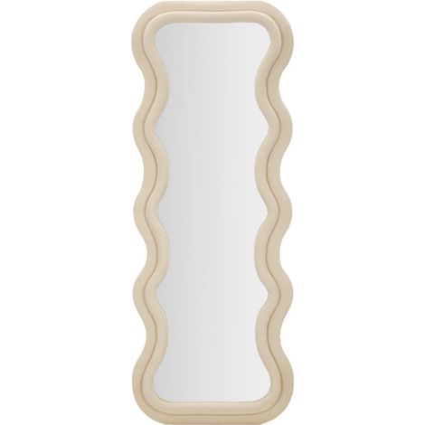 Miroir Mural en Velours "Emily" 160cm Crème