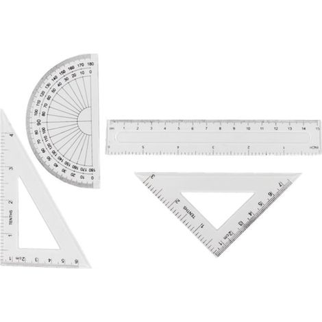 Ensemble de 4 règles en plastique transparent, pratiques et (1/5)