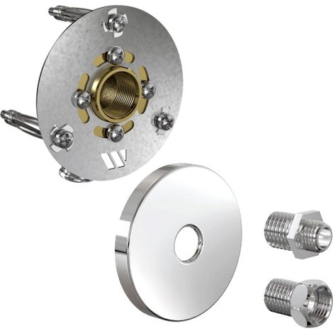 Robifix (WC/Lave-main) MONO PER Ø12 - Mâle 3/8" (12/17) à Glissement + Cache inox poli - Watts