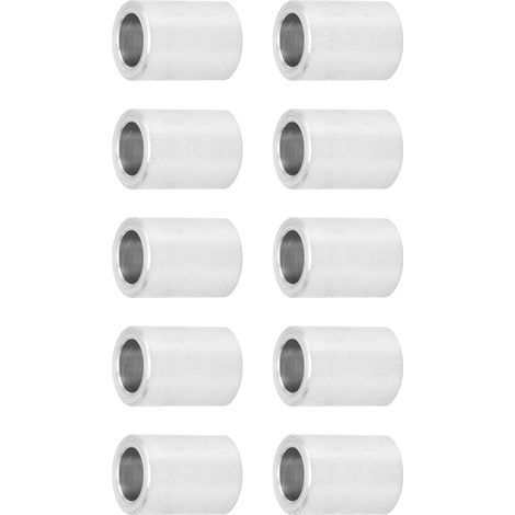 Dix joints en aluminium Φ6mm, 3502-0006-0080, de 8 mm de longueur. (1/5)