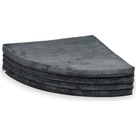 Tapis rond pliable, diamètre 160, velours côtelé graphite (1/5)