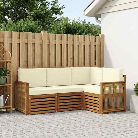 vidaXL Sofagarnituren mit Kissen 4 pcs Massivholz Akazie (1/5)