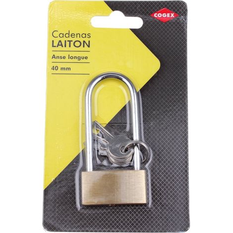 Cogex - candado de latón 40mm anse clave alta + 2 - 80637 - 3219510806379