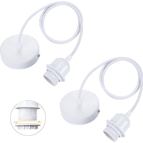 Suspension E27 avec bague vissable, câble textile réglable 100cm, suspension compatible avec abat-jour, douille suspension de cuisine (1/5)