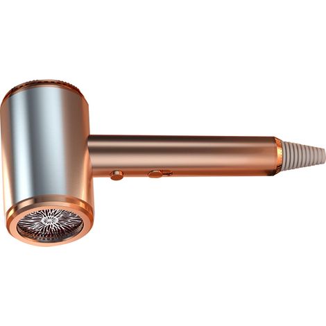Sèche-cheveux à ions négatifs haute puissance, lumière bleue, silencieux et respectueux des cheveux, pour usage domestique et professionnel, prise CN 220 V, finition or (1/5)