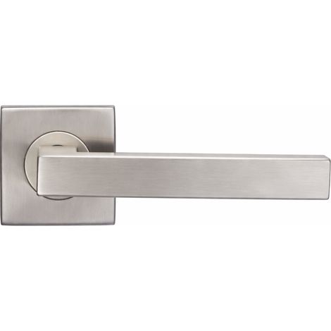 Manilla puerta Epona L acero inox roseta cuadrada interior/exterior (1/5)