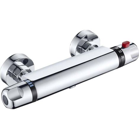 Mitigeur de douche chromé, thermostat intelligent à performance stable pour la maison, l'hôtel et la salle de bain, construction en laiton massif et réponse rapide