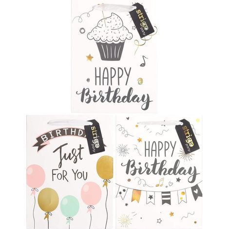Sacchetto regalo per feste 18x23x10cm mix strigo