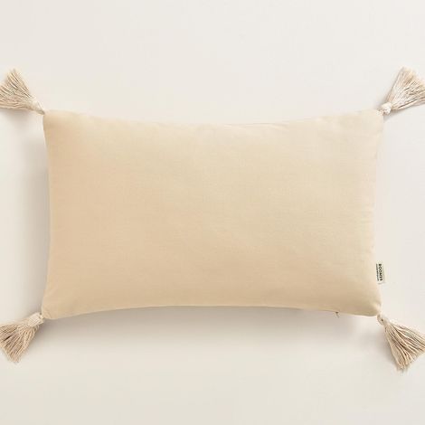 Housse décorative de Coussin 30 x 50 cm Taie d'oreiller pour Coussins Canapé avec Fermeture éclair Invisible Beige, 1 pièce (1/5)