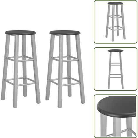 Tabourets de bar lot de 2 argenté MDF - Tabouret De Bar - Tabourets De Bar - Chaise De Bar - Fauteuils De Bar - Mobilier De Cuisine (1/5)