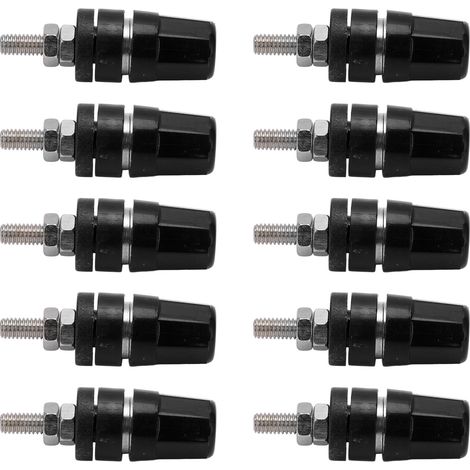 Bornier de raccordement 4,0 mm, fiches bananes 24 A, noir, pour amplificateur de haut-parleur (1/5)