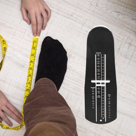 Misuratore di taglie per scarpe，Strumento per misurare i piedi，Misurazione dei piedi，Fino a 31 cm，Taglie di scarpe 19，48，Nero (1/4)