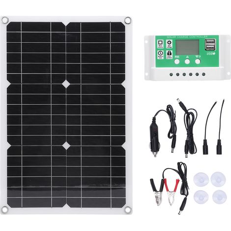Kit de panneaux solaires 20W en silicium PET, contrôleur de chargeur Portable résistant à l'eau avec Port USB pour bateau et voiture
