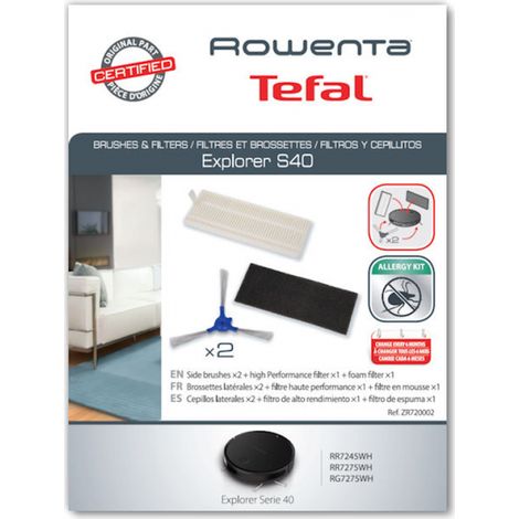 Kit de filtres et brosse pour aspirateur Rowenta – Embout compatible – Filtration haute efficacité – Pour aspirateurs robots et traîneaux