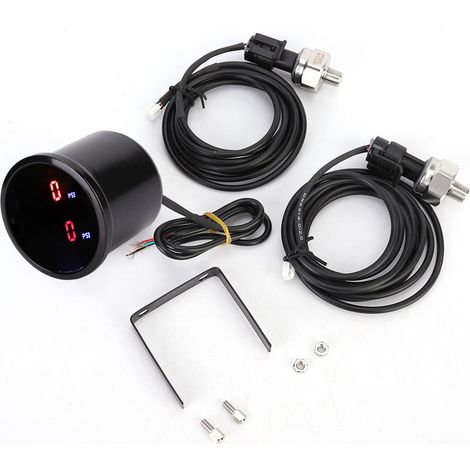 Manometro PSI, robusto e ad alta resistenza 2 pollici LED doppio display digitale Manometro in lega di alluminio durevole per accessori auto (1/5)