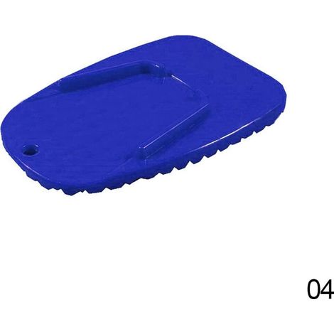 (Bleu) 1 béquille latérale universelle noire en plastique pour moto, avec plaque antidérapante et support d'extension latérale. Base de support pour pied maxpower (1/4)