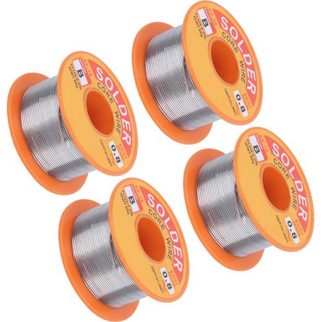 Bobine de 4 brins de fil à souder à l'étain, flux de soudure haute pureté, sans nettoyage, 50 g, 0,8 mm (1/5)