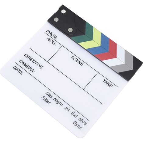 Film Clap Board Director's Board Scribing Board Cinéma Clapping Board Clapboard Tendance Prop Décoration Artisanat Bruiteurs (20x19.5cm / 7.87x7.68in) (1/5)