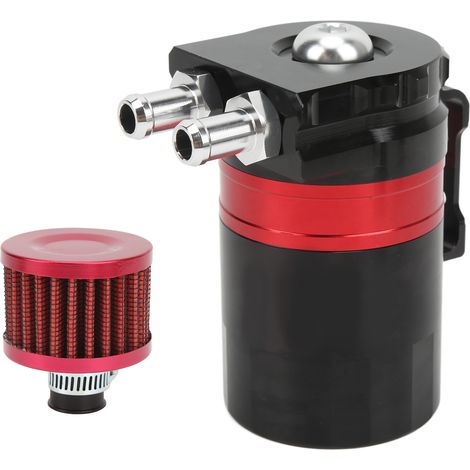 Récupérateur d'huile moteur avec chicanes internes, filtre à double chambre, en alliage d'aluminium, protection moteur universelle rouge (1/5)