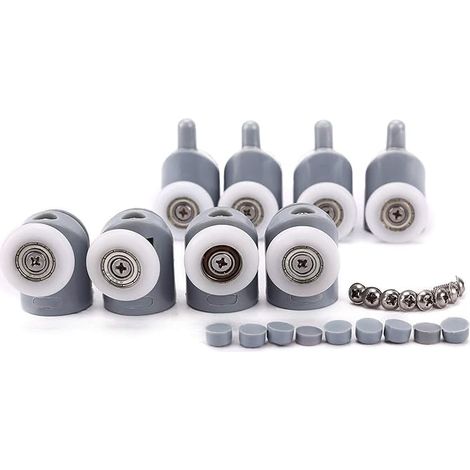 8 ruedas ajustables de doble rodillo para puerta de ducha de baño de 25 mm (1/5)