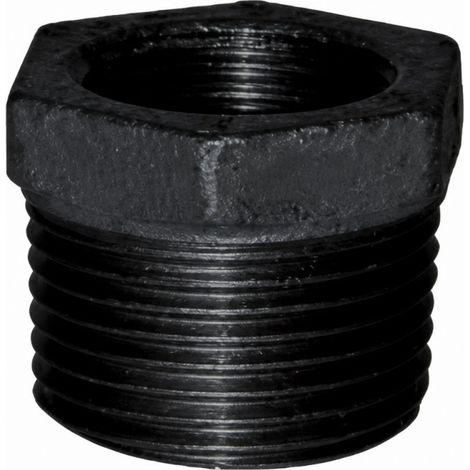 Reduzierter Nippel 50x60 / 33x42, männlich weiblich schwarz