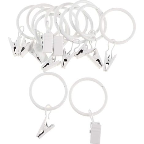 Gardinenclips – Weiße Keramik – 25 mm – Für Gardinen im Innenbereich – 12er-Pack (1/5)
