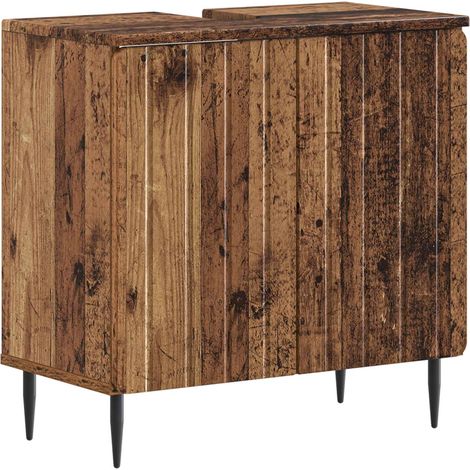Mueble de lavabo para baño ZWOLLE Madera envejecida vidaXL (1/5)
