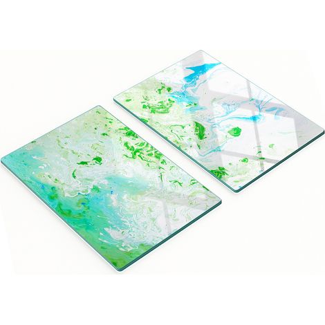 Panneaux décoratifs multifonctionnels en verre trempé, style abstrait, 2 x 40 x 52 cm (1/5)
