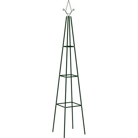 Supports pour plantes grimpantes, lot de 2, vert foncé, 35x35x195 cm, fer. (1/5)