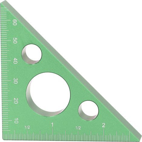 Règle de mesure à Angle droit de 3 pouces, alliage d'aluminium épais, Triangle de 45 degrés carré, outils pour le travail du bois, vert (1/5)