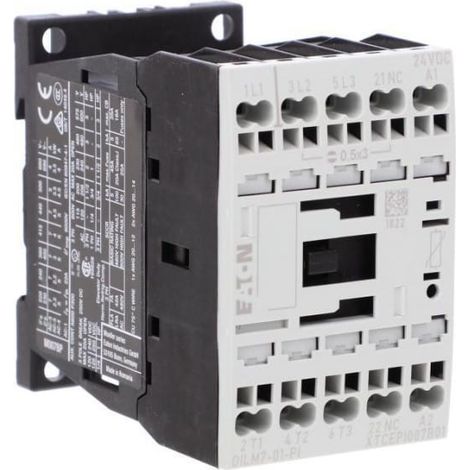 Contactor de potencia DILM7-01(24VDC)-PI 3P 380 V 400 V 3 kW 1R 24 V CC, tipo push-in 199228