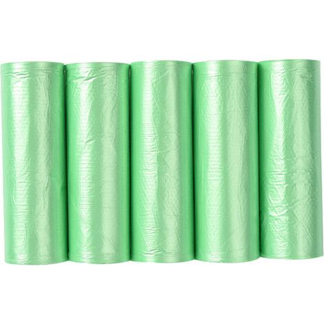 Ahlsen Lot de 100 sacs poubelle bio résistants aux déchirures pour cuisines et aliments compostables et biodégradables Sacs à déchets en