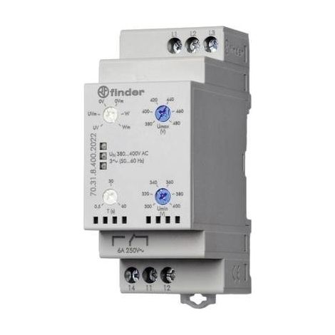 Relè di monitoraggio 380 - 415 V/AC 1 scambio Finder 70.31.8.400.2022 1 pz. (1/3)