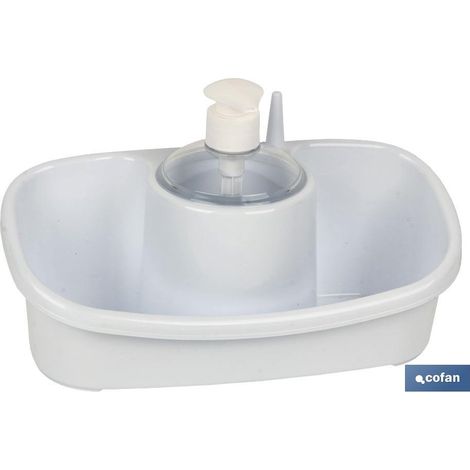 Dispenser per sapone con porta-spugna Beige o grigio chiaro Dimensioni: 26 x 13 x 16,5 cm