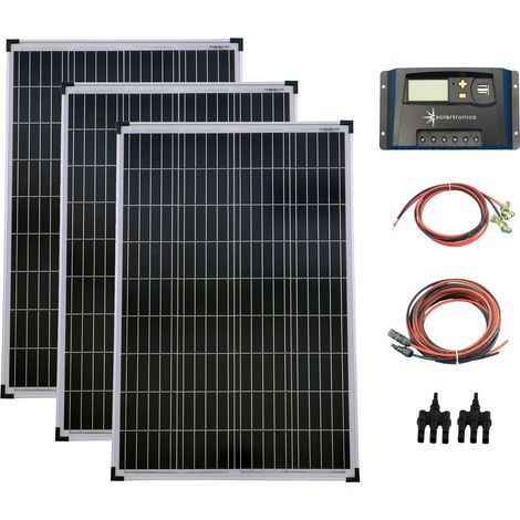 SET 3x100W Poly Solar Modul 20A Laderegler gelb Kabel Stecker (1/5)