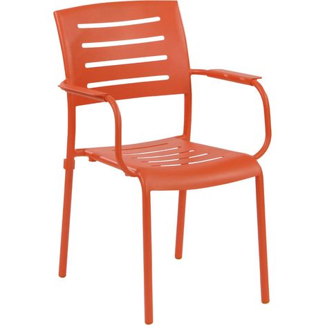 Inko Stapelstuhl Ronda Aluminium 61x57x85 cm Gartenstuhl 2 Farben zur Auswahl Orange (1/2)