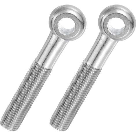 2 Pcs Boulon à Œil M16x100mm Boulon à Œillet de Levage pour Balancement d'Épaule, Vis Poisson en Acier Inoxydable 304, Filetage Métrique à Demi-Denture Trou Coulissant, Argentée (1/5)