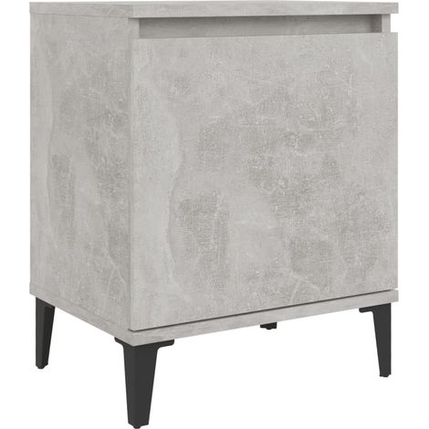 Maison Exclusive - Nachttisch mit Metallbeinen Betongrau 40x30x50