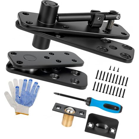 Set verdeckter Türbeschläge aus dunklem Metall