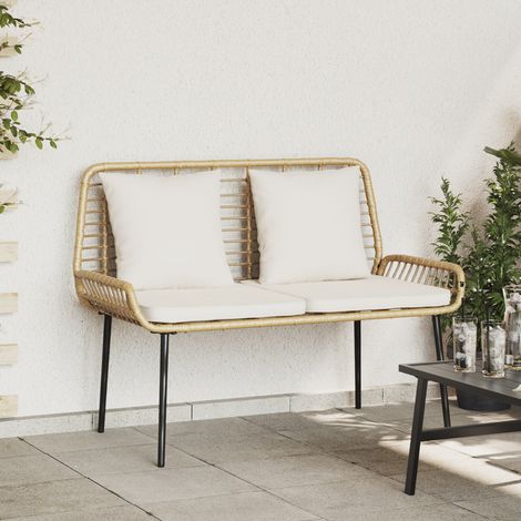 Maison Exclusive - Gartenbank Braun und Creme Poly-Rattan (1/5)