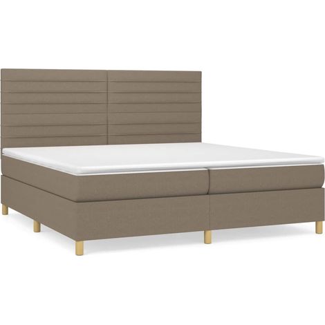 Maison Exclusive - Cama box spring con colchón tela gris taupe 20