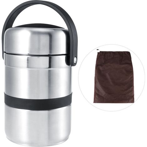 1,8 l Edelstahl-Isolierbrotdose, mehrschichtige Isolierbrotdose, Brotdose, Lunchbox, Speisenwärmer-Brotdose (1/4)