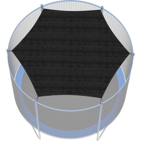 SWANEW Copertura per trampolino, protezione solare antistrappo Anti-UV per trampolino 6 barre 244cm Nero (1/5)