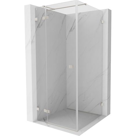 Mexen Lunar T cabina de ducha abatible izquierda 90 x 90 cm, transparente, n铆quel cepillado - 834T-090-090-97-00-L (1/5)