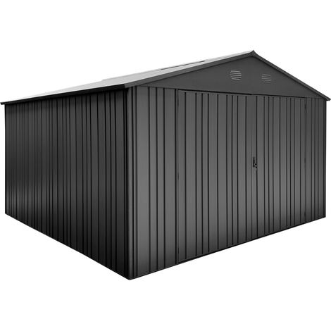 Hoggar – Caseta de Jardín Metálica 12,46m2 Pioneer Y130 – Columnas en V – Estructura Autoportante – Puertas Reforzadas – Cobertizo Exterior 356x350x225cm