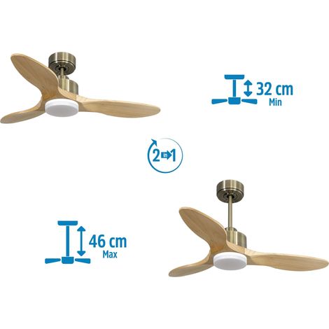 Modulo Slim de Klassfan - Ventilateur de plafond et destratificateur moteur DC chocolat et bois sombre 30 à 60 m² (1/5)