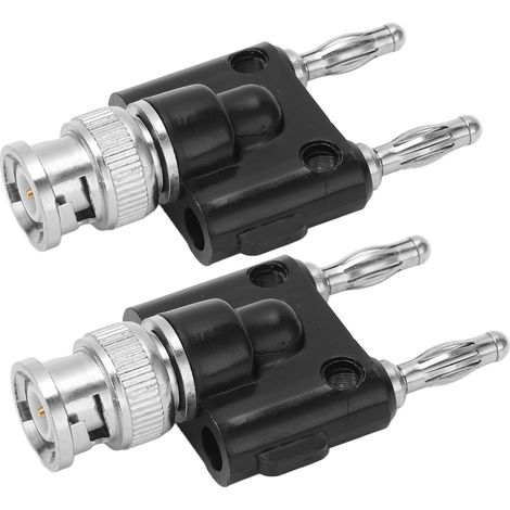 4mm J.20021 Adapterstecker, 2 Bananenstecker 2-Wege, männlicher BNC-Stecker auf 2-reihige Lautsprecherklemmenleiste, 2er-Packung, für Lautsprecherkabel. (1/5)