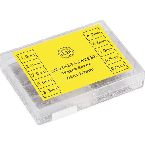 600 Stück/Box, 10 Größen, Edelstahlschrauben für die Reparatur von Brillengestellen (1/5)