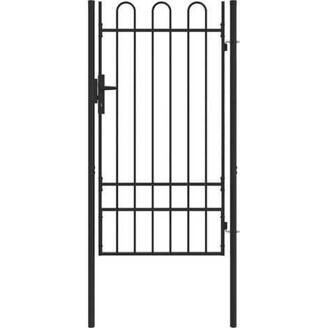 Porte de ClĂ´ture Gris 100 x 175 cm Acier revĂŞtu de poudre CFW559673 (1/5)